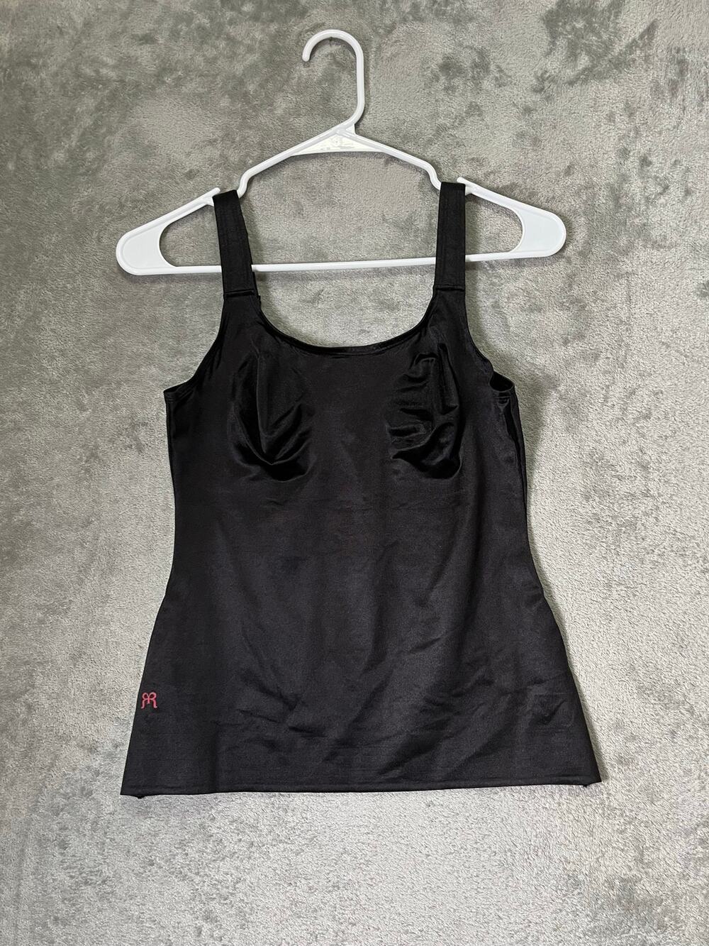 Ruby Ribbon 34 Black Shaping Tank Top Built In Bra Camisole Support Cami